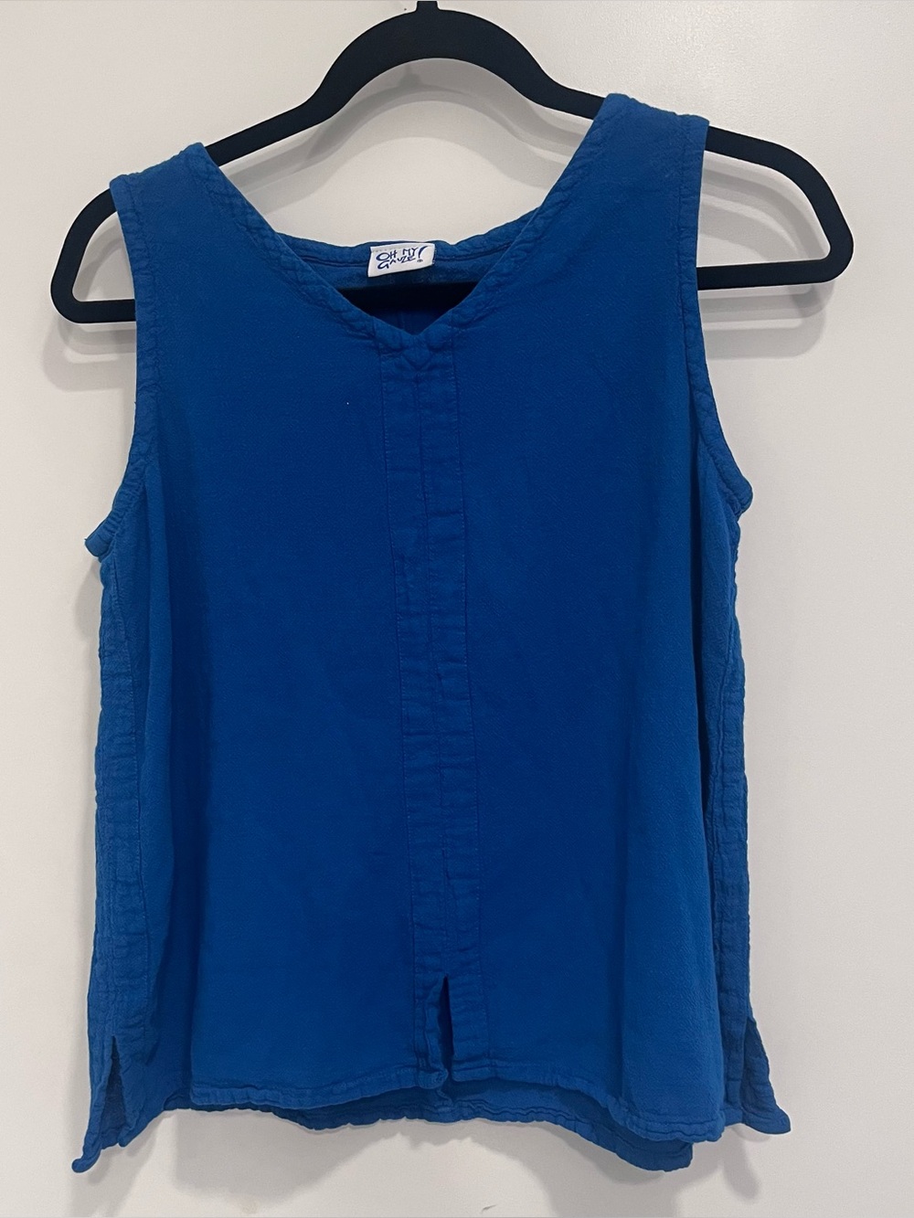 Oh my Gauze! Cotton Sleeveless V-Neck Blue Women’s Top Size 1 Small